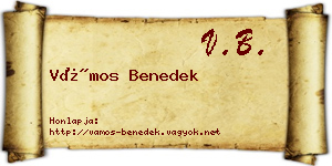 Vámos Benedek névjegykártya