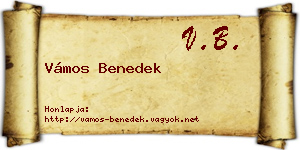Vámos Benedek névjegykártya
